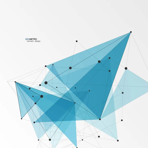 幾何学的三角形のベクトルの背景。三角形は、ビジネス プレゼンテーション、年次報告書のアイデアを開始パターンを接続します。 — ストックベクタ