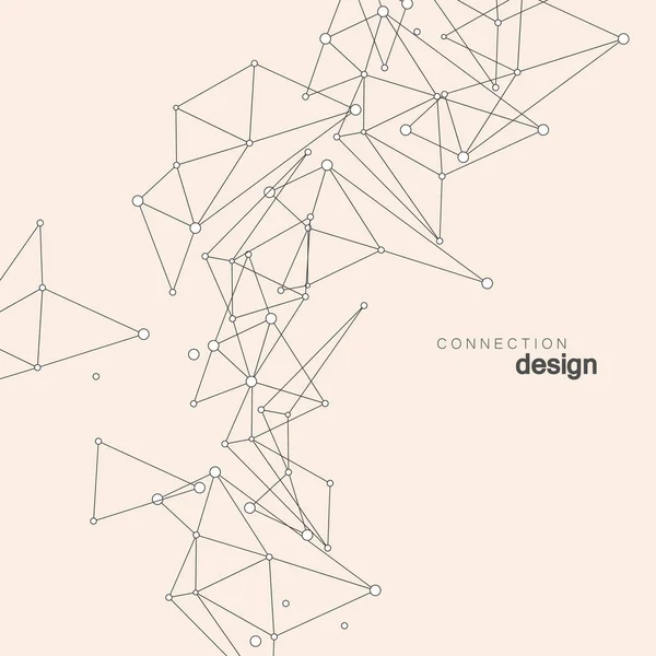 Soyut ağ noktalar ve çizgiler ile arka plan. Geometrik bağlantı yapısı — Stok Vektör
