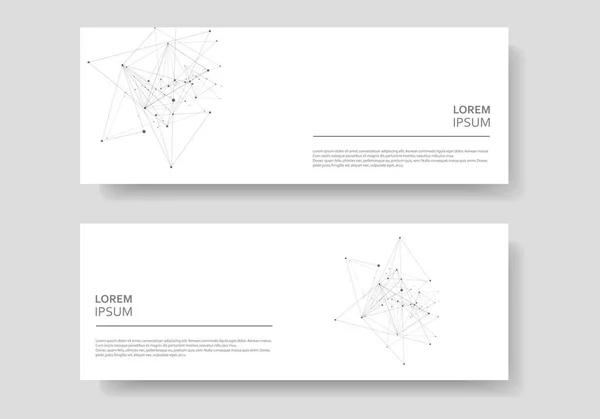 Lignes de connexion abstraites et points. Conception de bannière vectorielle — Image vectorielle