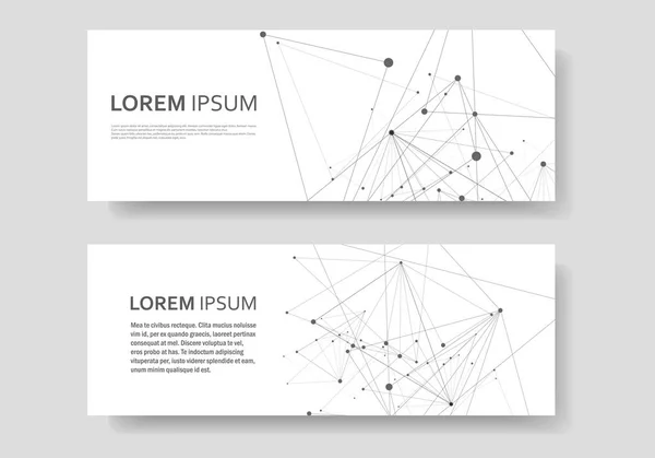 Абстрактні лінії зв'язку і точки. Дизайн векторного банера — стоковий вектор