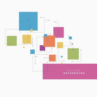 Topikal renkler farklı kare. Güzel vektör tasarımı