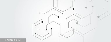 Vektör paneli tasarımı, altıgen desenli beyaz arkaplan