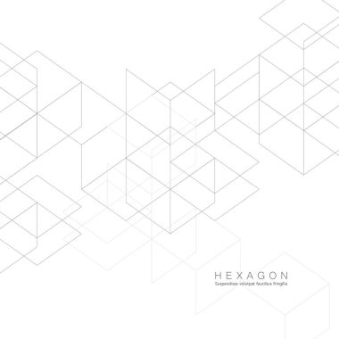 Abstract Black Line Pattern Hexagon. Creative Minimalistic Design clipart
