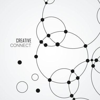 Vektör arka plan ile örtüşen halkalar ve nokta. Yaratıcı yapısı bağlanmak