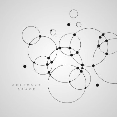 Vektör noktalar ve daireler arka plan bağlamak. Soyut tasarım