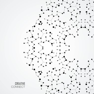 Daire soyut bağlanmak noktalar ve çizgiler ile bağlanma