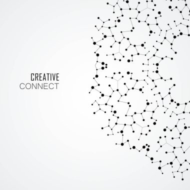 Daire soyut bağlanmak noktalar ve çizgiler ile bağlanma