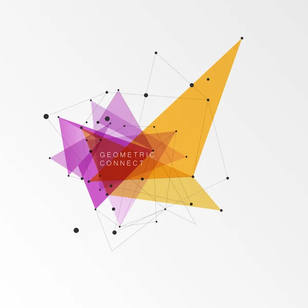 Fundo do vetor do triângulo geométrico. Triângulos Conectar Padrão para Apresentações de Negócios, Relatório Anual e Ideias de Início —  Vetores de Stock