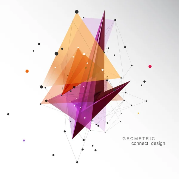 Abstrakter Hintergrund mit Dreiecksmuster. abstrakte kreative Gestaltung. Technologie Linien und Punkte — Stockvektor