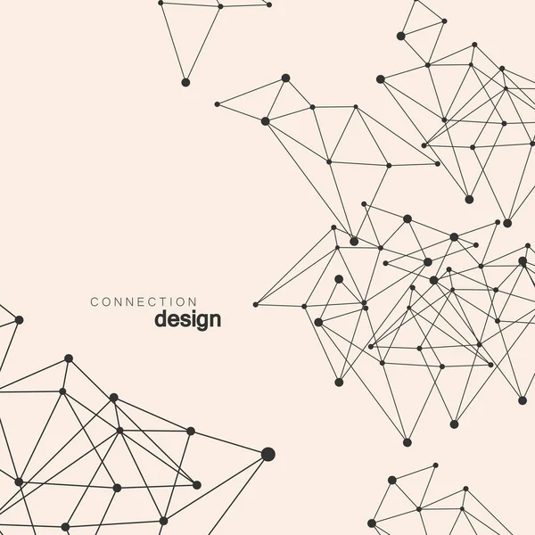 Résumé Contexte du réseau avec des points et des lignes. Structure de connexion géométrique — Image vectorielle