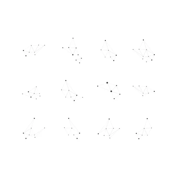 Conjunto de tecnología abstracta conectar formas — Archivo Imágenes Vectoriales