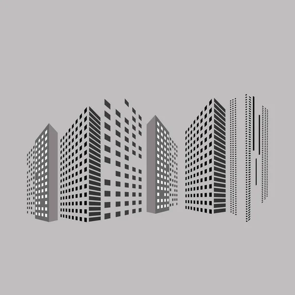 Edificio panorámico abstracto en la calle de la ciudad — Archivo Imágenes Vectoriales