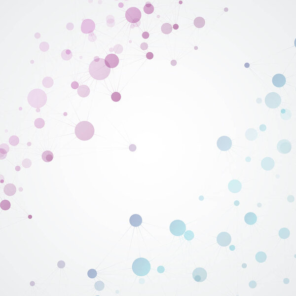 Технологический дизайн. Векторный фон соединенных точек и прямых
