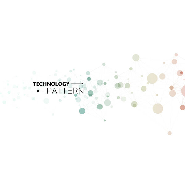 Технологический дизайн. Векторный фон соединенных точек и прямых
