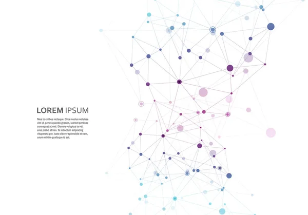 Molekül yapısı tarzı ile soyut poligonal geometrik şekil. Vektör çizim bağlanmak