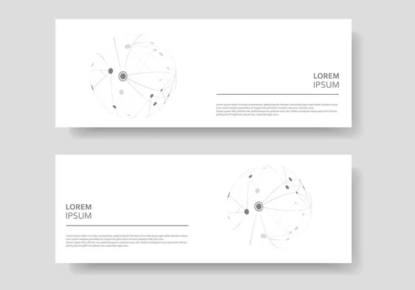 Banner de diseño de cubierta con línea conectada y puntos. Fondo compuesto de tecnología simple — Archivo Imágenes Vectoriales