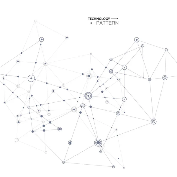 Bileşik çizgiler ve noktalar ile soyut tasarım. Vektör bilim arka plan
