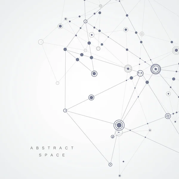 Il vettore collega linee e punti. Modello di copertina per presentazione di scienza e tecnologia o web — Vettoriale Stock