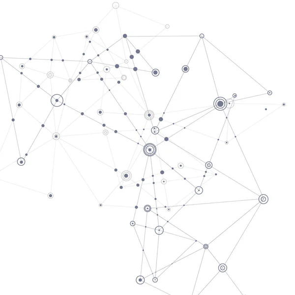 Vektor verbinden Linien und Punkte. Titelvorlage für Wissenschafts- und Technologiepräsentation oder Web — Stockvektor