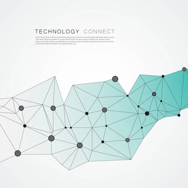 Estrutura de conexão abstrata com pontos e linhas. Fundo vetorial —  Vetores de Stock