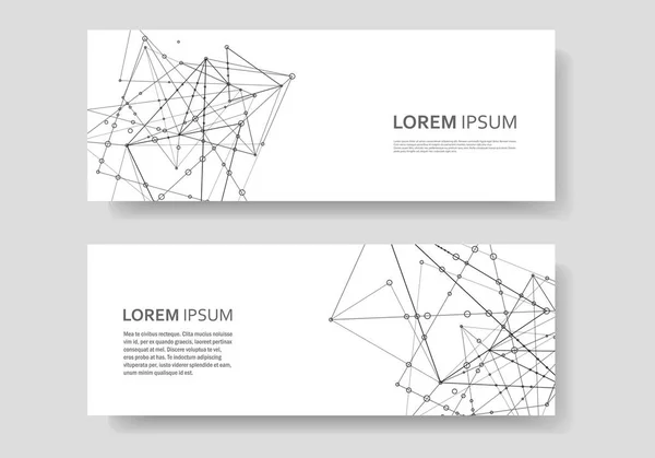 Vector template banner network technology and medical background. Polygonal space design with connecting dots and lines — Stock Vector