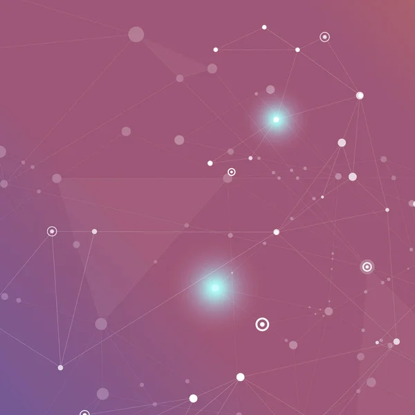 带连接点和线的紫色科学背景摘要 — 图库矢量图片