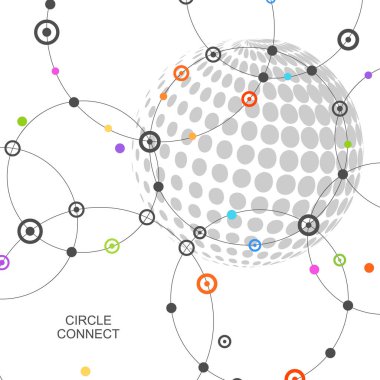 Yarım ton vektör tasarımı. Soyut noktalı daire illüstrasyon