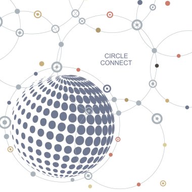 Yarım ton vektör tasarımı. Soyut noktalı daire illüstrasyon