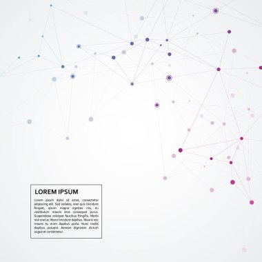 Çokgen alanı arka plan noktalar ve çizgiler bağlanma. Soyut bağlantı yapı tasarımı