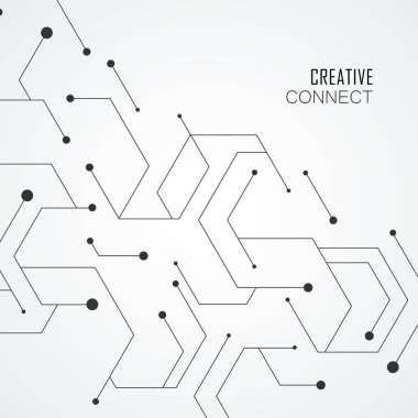 Teknoloji altıgenler yapısı veya moleküler bağlantı elemanları