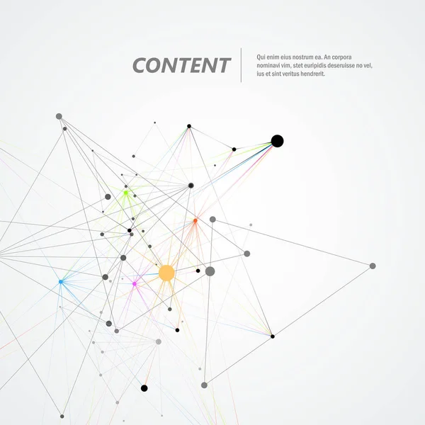 Soyut moleküler ağ desenle dinamik çizgileri ve noktaları