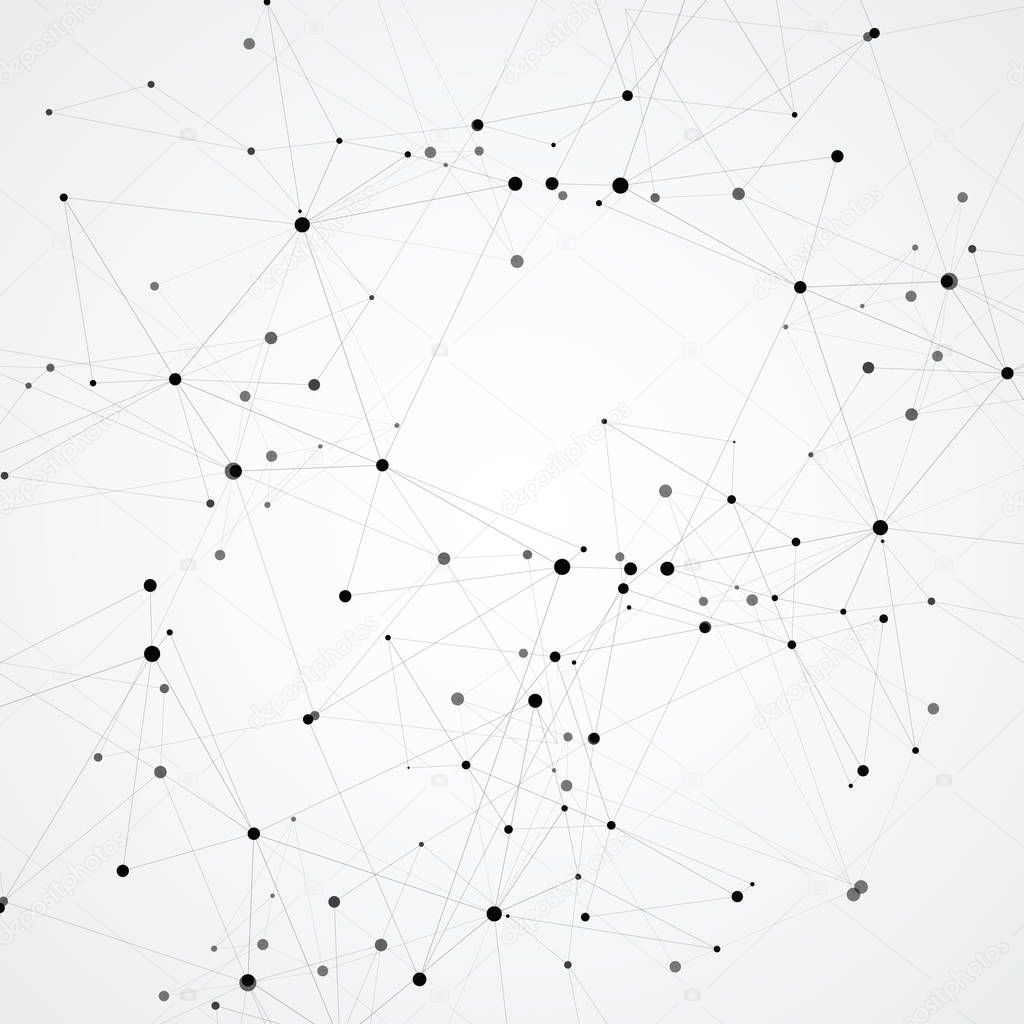 Polygonal background with connecting dots and lines