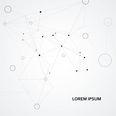 Poligonal soyut uzay arka plan noktalar daireler ve çizgiler bağlanma