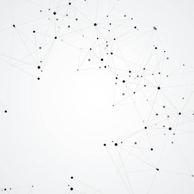 Teknoloji poligonal bilim arka plan noktalar ve çizgiler bağlanma