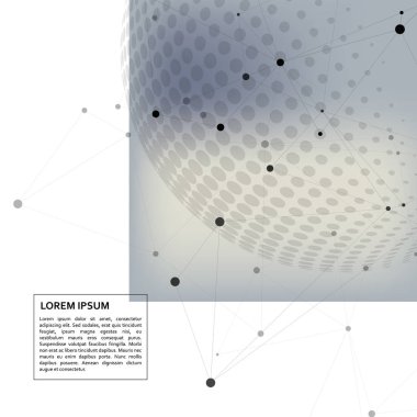 Noktalar satırları ve noktalı resim arka plan bağlamak ile poligonal molekül tasarlamak