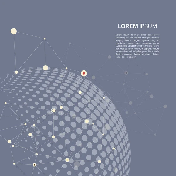 Vektör molekül bağlamak ile noktalı resim gezegen