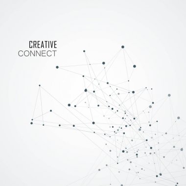 Noktaları ve çizgileri birleştiren soyut çokgen