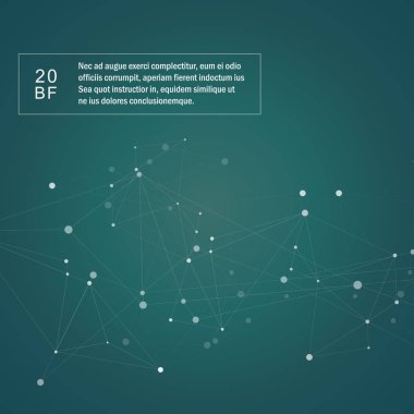 Bağlantı noktaları ve çizgileri ile koyu yeşil vektör şablonu