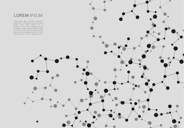 Conception intelligente abstraite connectée de molécule de maille — Image vectorielle