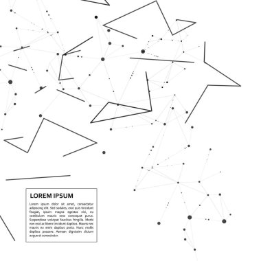 Soyut poligonal teknolojik altyapı ile bağlantılı noktalar ve çizgiler