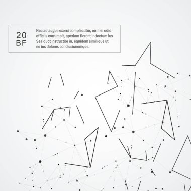 Soyut poligonal teknolojik altyapı ile bağlantılı noktalar ve çizgiler