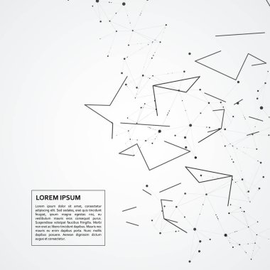 Bağlantılı noktalar ve çizgiler unsurlar ile modern vektör tasarımı