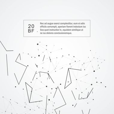 Bağlantılı noktalar ve çizgiler unsurlar ile modern vektör tasarımı