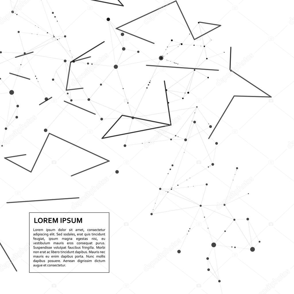 Abstract polygonal technology background with connected dots and lines