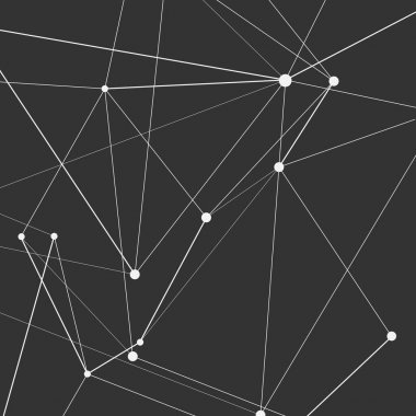 Soyut molekülleri teknoloji koyu arka plan üzerinde çokgen şekilleri ile bağlı. Vektör modern tasarım