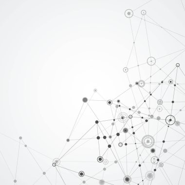 Bağlı çizgi ve noktalar ile geometrik kavram. Basit teknoloji grafik arka plan