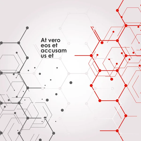 Altıgen vektör elementleriyle modern bağlantı moleküler yapısı
