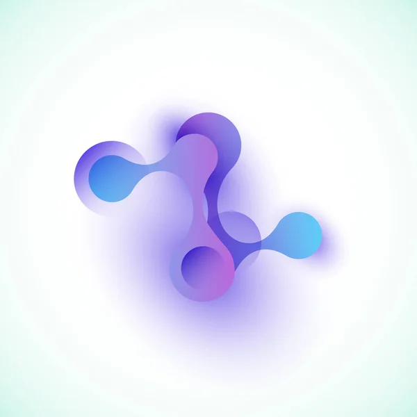 Creatief molecuul of atoom verbind ontwerp met kleurcirkels en lijnen — Stockvector