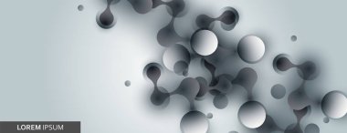 Soyut bağlantı şablonu molekülleri tasarım pankart boyutu