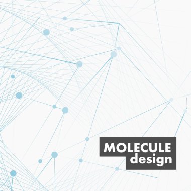 Tıp, biyoloji, kimya ve eğitim için vektör soyut moleküler bağlantı ve teknoloji tasarımı